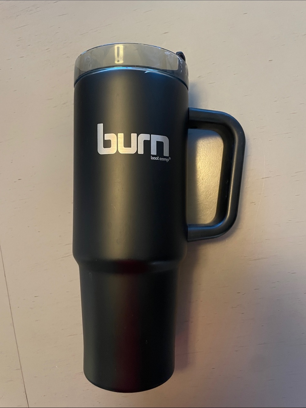 Burn Boot Camp Black Insulated Travel Mug with Handle